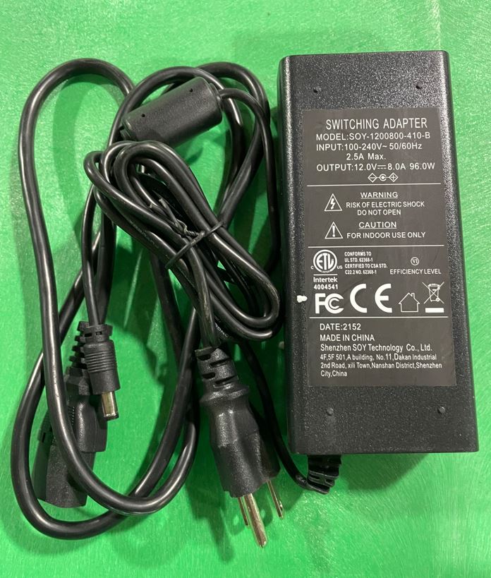 12V-8AMP Power Adapter