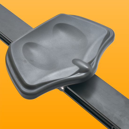 Padded, smooth-glide comfort seat.