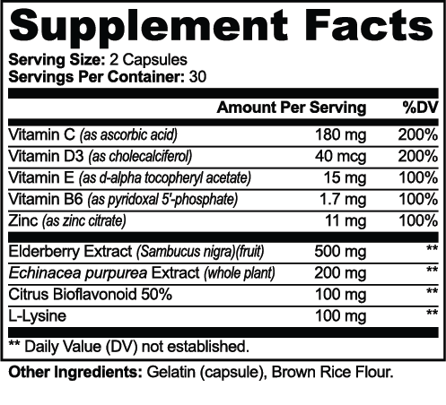 Echelon Daily Immune supplement facts label