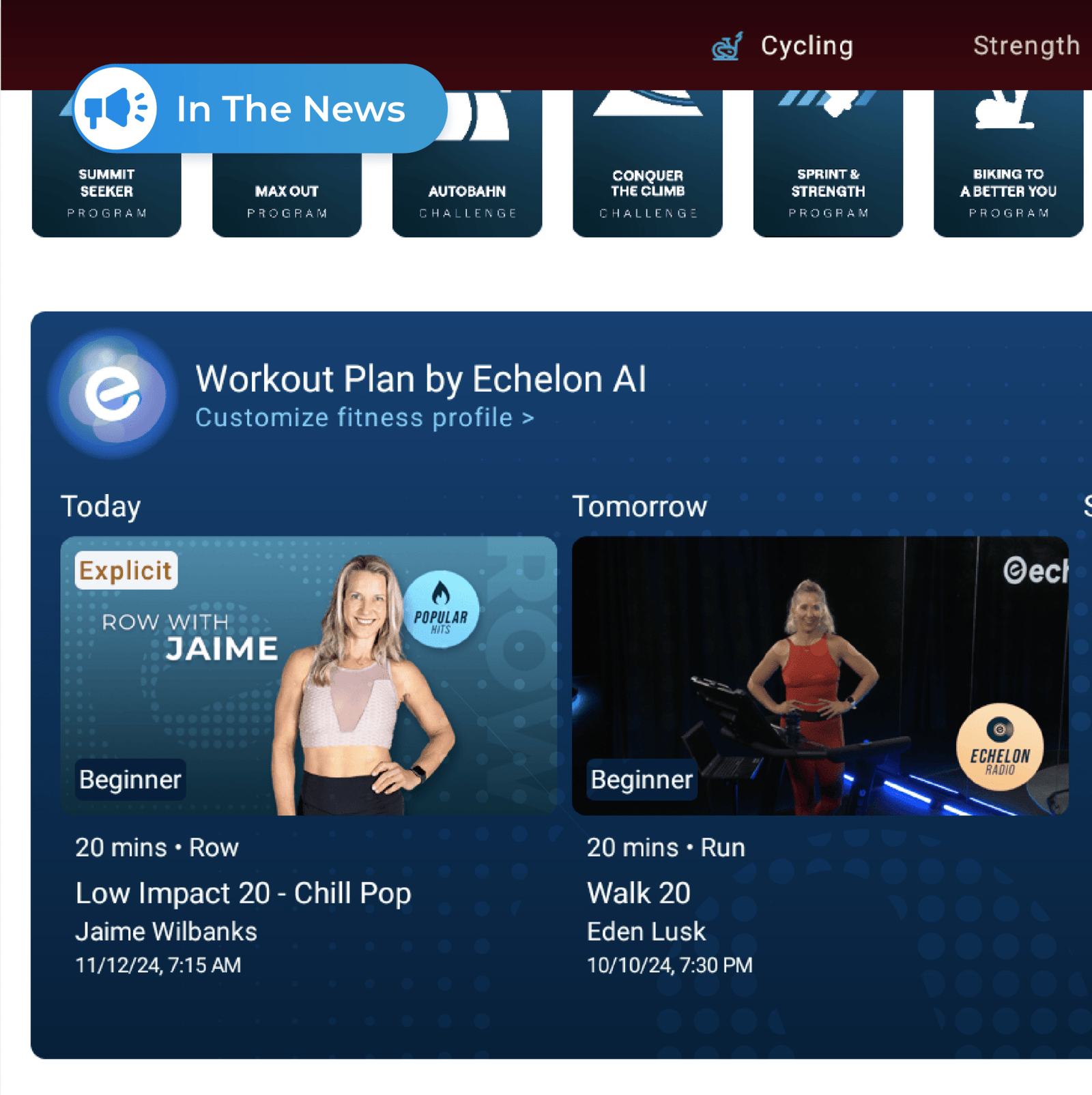 Echelon Fitness Collaborates and Partners with Amazon Web Services to Launch Generative AI-Powered Personalized Echelon Intelligence - Echelon Fit US