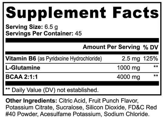 Echelon Training BCAA (Fruit Punch) Supplement Facts