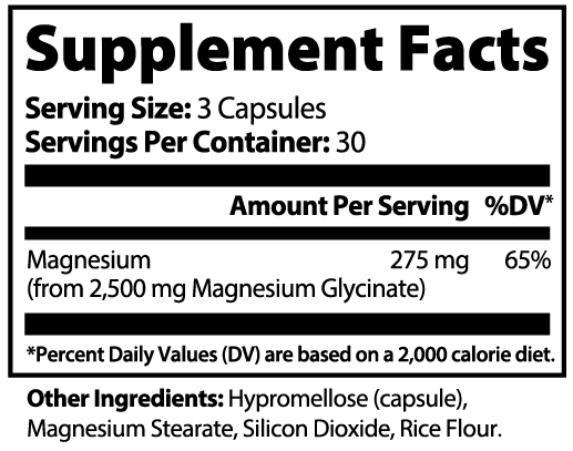 Echelon Magnesium Glycinate Supplement Facts