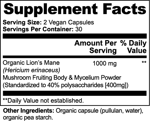 Echelon Lion's Mane Supplement Facts