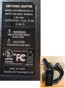 9V-3AMP Power Adapter (Row, GT, GT+, 1, 3, 5)