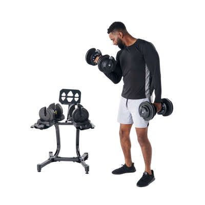 Echelon Strength Adjustable Dumbbells with Stand