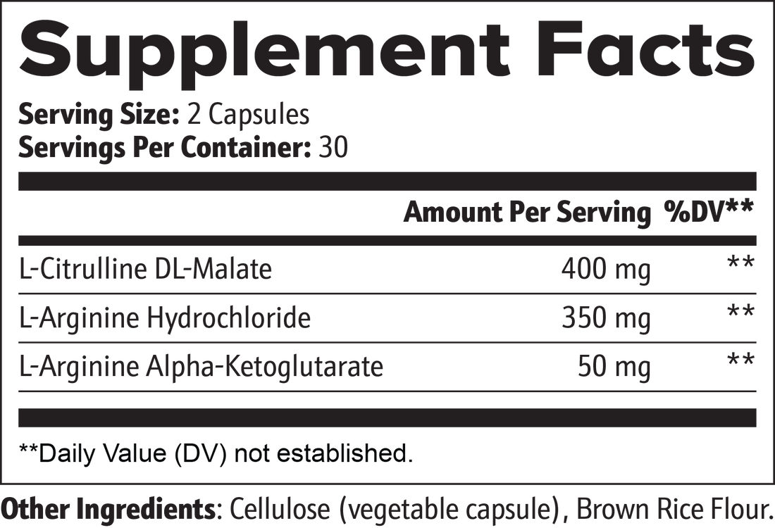 Echelon Muscle Flow supplement facts label