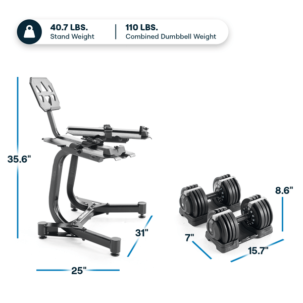 Echelon Strength Adjustable Dumbbells (7–52.5 lbs) with Stand - Partner - Echelon Fit US