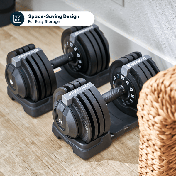 Echelon Strength Adjustable Dumbbells (7–52.5 lbs) with Stand - Partner - Echelon Fit US