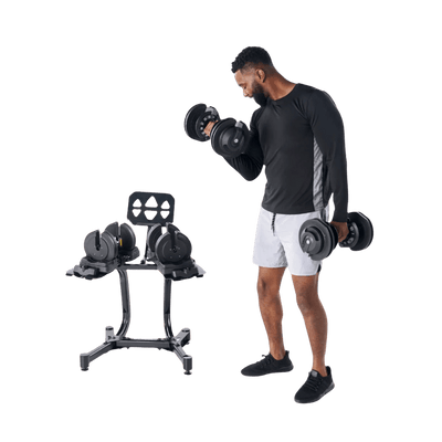 Echelon Strength Adjustable Dumbbells with Stand