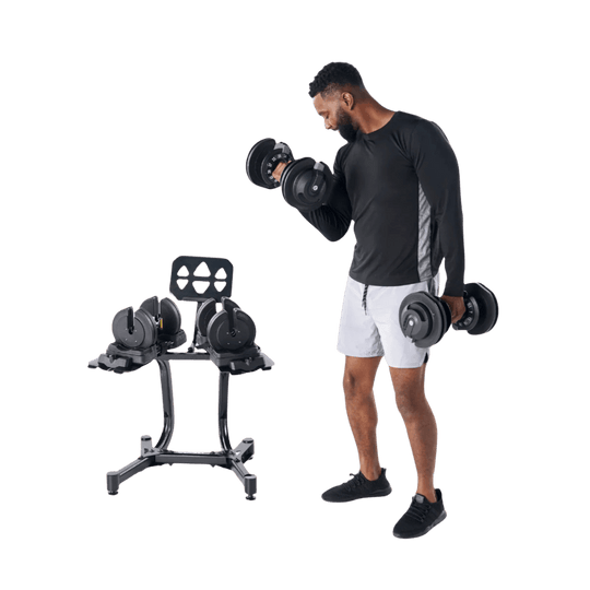 Echelon Strength Adjustable Dumbbells with Stand - Echelon Fit US
