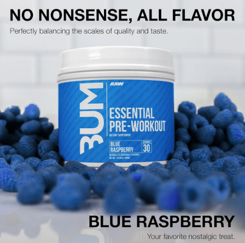 RAW Essential Pre-Workout Blue Raspberry - Echelon Fit US