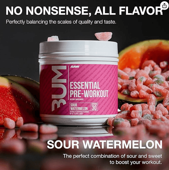 RAW Essential Pre-Workout Sour Watermelon - Echelon Fit US
