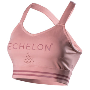 Echelon V Neck Laser Cut Bra Mauve